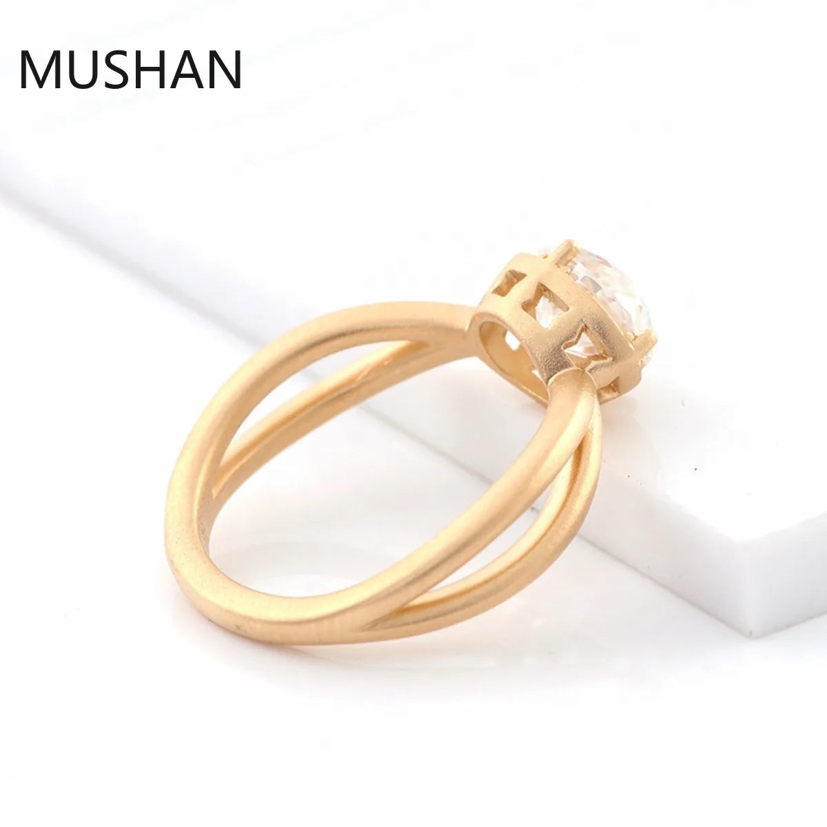 MUSHAN Luxury Custom 14K 18K Gold Rings Band Jewelry With Moissanite Diamond Lab Grown Gemstones Diamond Wedding Ring For Women