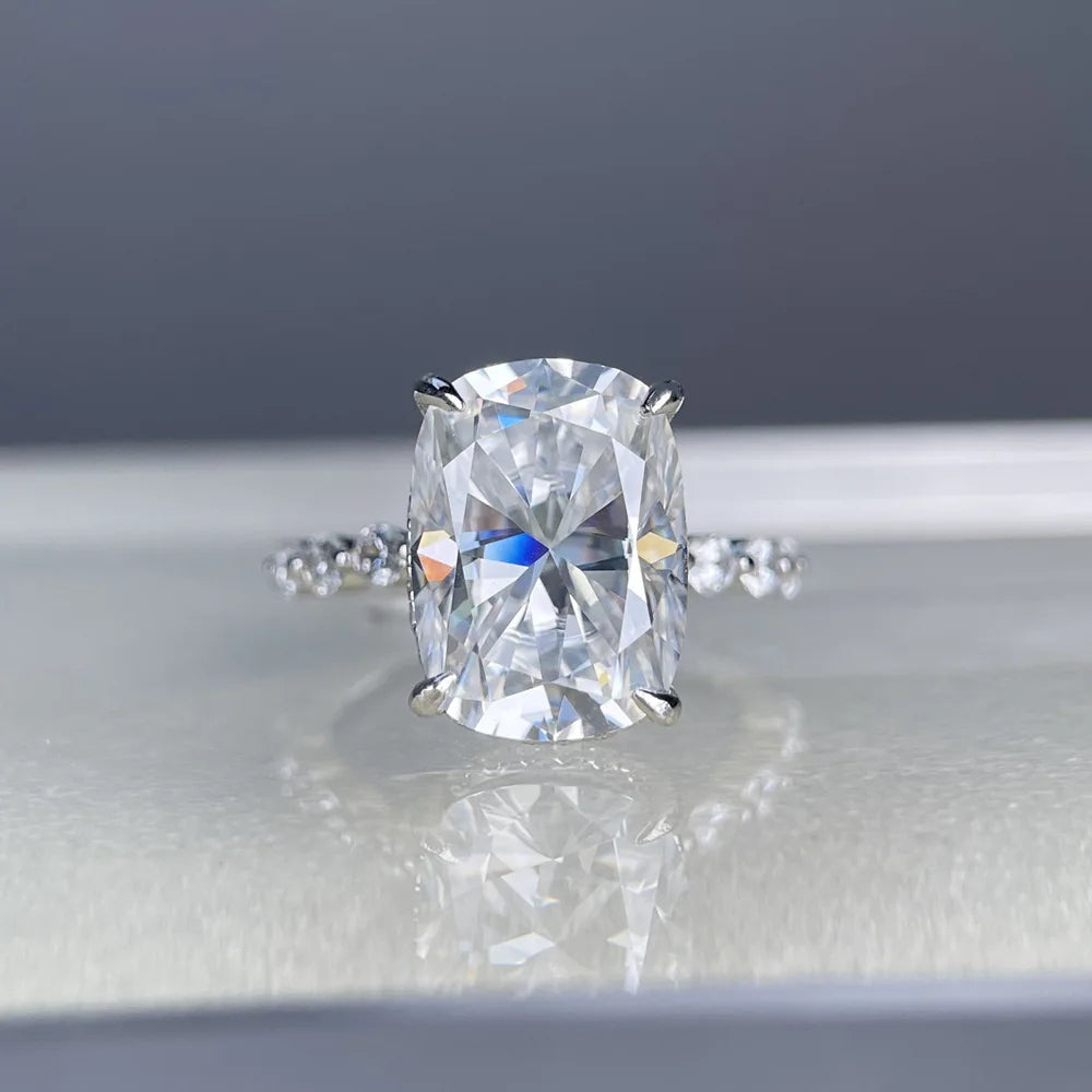 MuShan Luxury Jewelry 925 Sterling Silver Ring VVS Moissanite Charming Ring for Partner 18K Gold Plated MST Patent GRA Rings