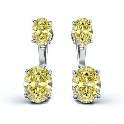 MUSHAN Brand Jewelry Oval pink double diamond stud earrings s925 silver suspension back hanging earrings for women