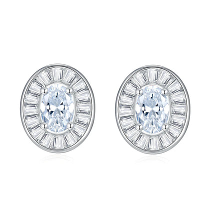 MuShan Jewelry 925 Sterling Silver Stud Earrings Dangle HCD Diamonds Minimalist Best Friend Gift Women Earring Fine Jewelry