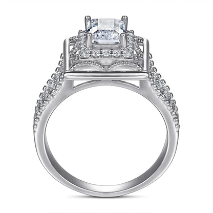 MuShan Jewelry 925 Sterling Silver Rings Bands Engagement Ring 7A Cubic Zirconia Romantic Delicate Anniversary  Women Gift