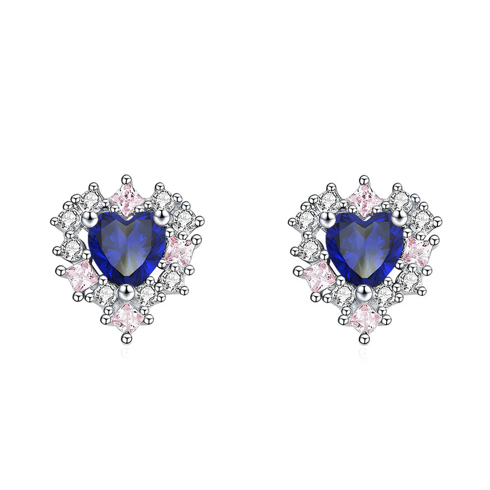 MuShan Jewelry 925 Sterling Silver Stud Earrings Dangle High Carbon Diamond Bridal Shower Modern Women Earring Fine Jewelry