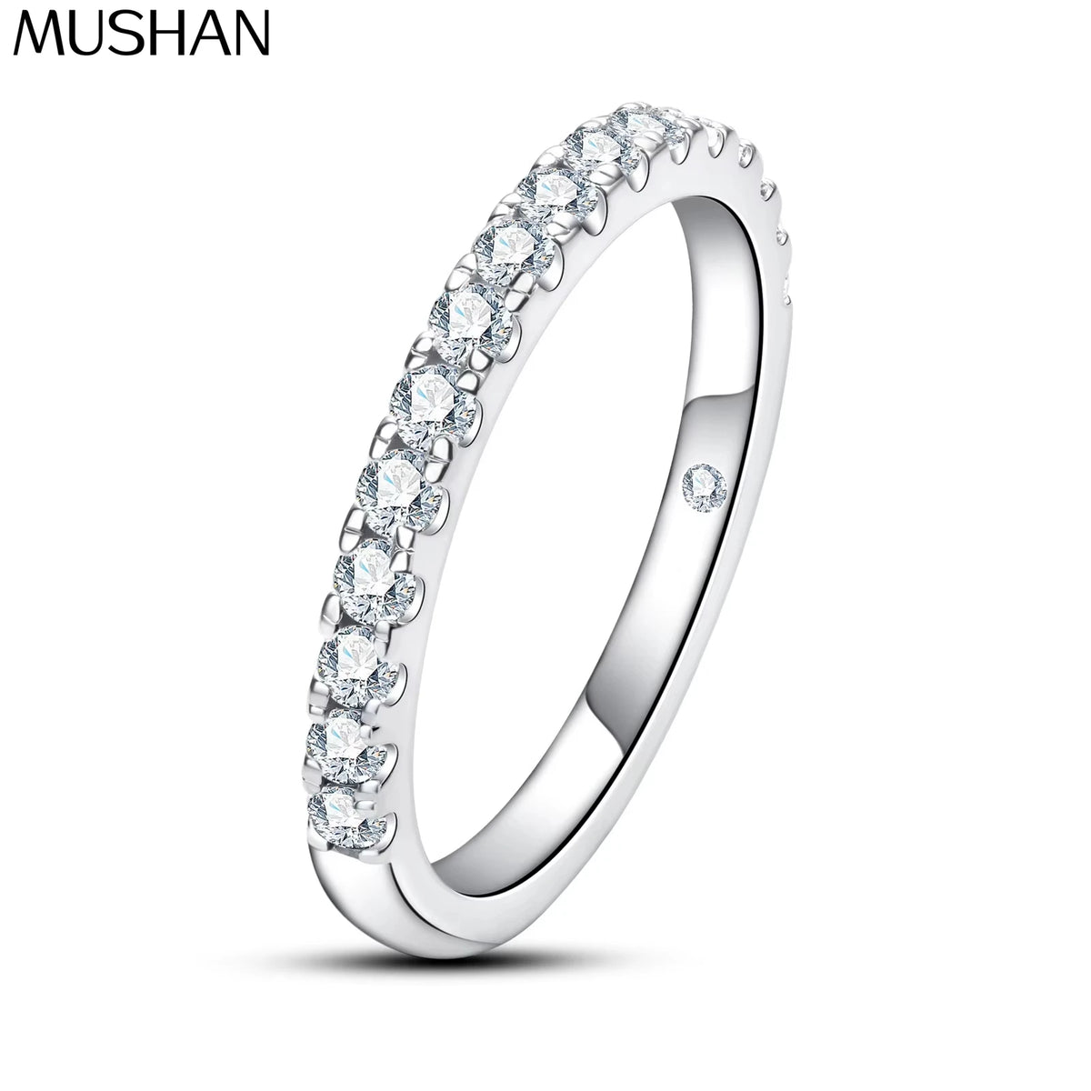 MuShan Brand Jewelry 925 Sterling Silver Ring VVS Moissanite Graduation Ring for Ladies 18K Real Gold Plated MST Patent Rings