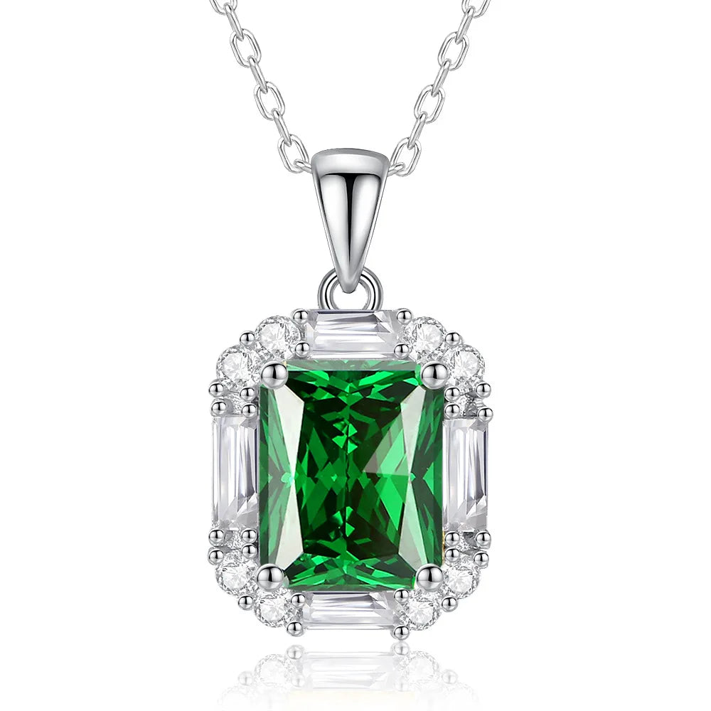 MuShan Brand Jewelry 925 Sterling Silver Necklace Zircon 7A Initial Office for Wife Rhodium Plated Premium Jewelry Pendant