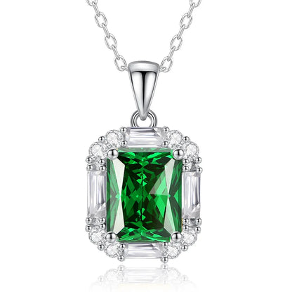 MuShan Brand Jewelry 925 Sterling Silver Necklace Zircon 7A Initial Office for Wife Rhodium Plated Premium Jewelry Pendant