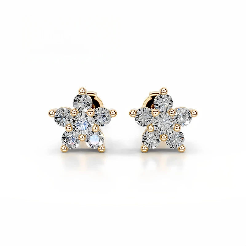 MUSHAN Bespoke Luxury Jewelry 925 Sterling Silver Stud Earrings D Color VVS1 Moissanite Diamond Earrings for Women MST Patent