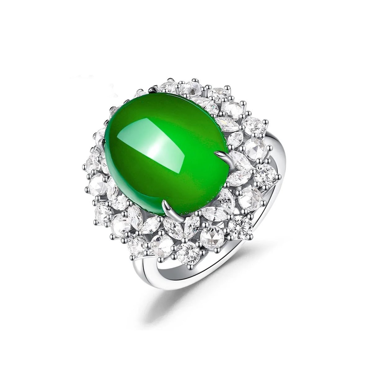 MuShan Jewelry 925 Sterling Silver Ring 5A CZ Gemstones HCD Gemstones Designer Bridal 925 Sterling Silver Ring Accessories