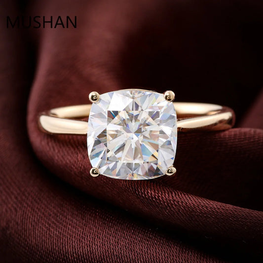 MUSHAN Luxury Custom 14K 18K Gold Rings Band Jewelry With Moissanite Diamond Lab Grown Gemstones Diamond Wedding Ring For Women