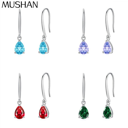 MuShan Jewelry 925 Sterling Silver Stud Earrings Dangle HCD Gemstones Girlfriend Gift Best Friend Gift Women Earring Fine Jewelr