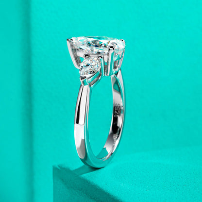 MuShan Brand Jewelry 925 Sterling Silver Ring VVS Moissanite Commitment Ring Women 18K Real Gold Plated MST Patent Jewellery