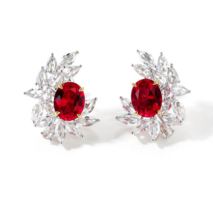 MuShan Jewelry 925 Sterling Silver Earring Designer HCD Diamond HCD Gemstones Love 925 Sterling Silver Earrings Accessories