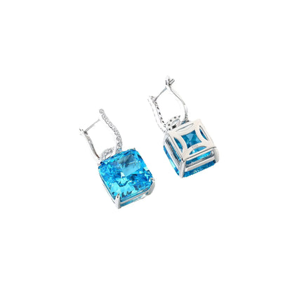 MuShan Jewelry 925 Sterling Silver Earring Designer High Carbon Diamond 5A CZ Gemstones 925 Sterling Silver Earrings Accessories