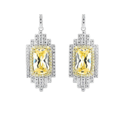 MuShan Jewelry 925 Sterling Silver Earring Designer HCD Gemstones High Carbon Diamond 925 Sterling Silver Earring Accessories