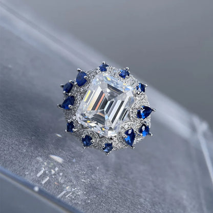 MuShan Brand Jewelry 925 Sterling Silver Ring Moissanite Diamond Formal Ring for Wife 18K Real Gold Plated MST Patent Rings