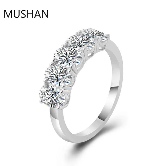 MUSHAN Luxury Custom 14K 18K Gold Rings Band Jewelry With Moissanite Diamond Lab Grown Gemstones Diamond Wedding Ring For Women