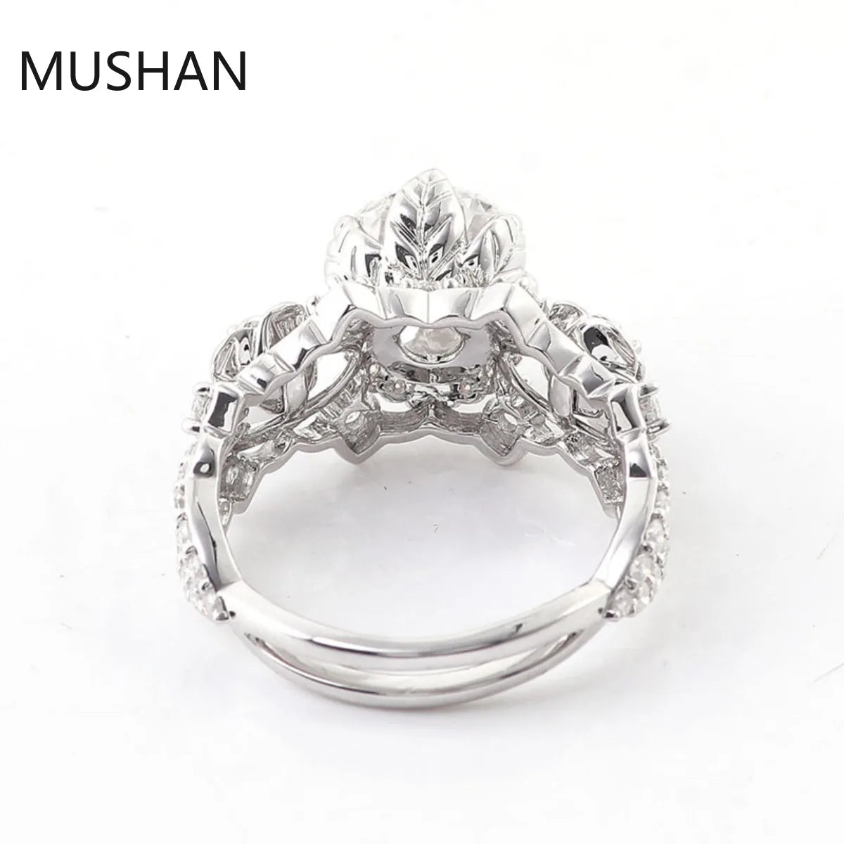 MUSHAN Luxury Custom 14K 18K Gold Rings Band Jewelry With Moissanite Diamond Lab Grown Gemstones Diamond Wedding Ring For Women