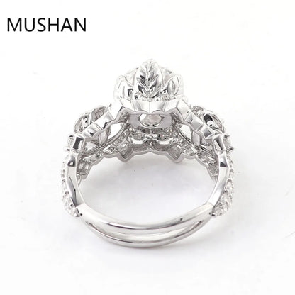 MUSHAN Luxury Custom 14K 18K Gold Rings Band Jewelry With Moissanite Diamond Lab Grown Gemstones Diamond Wedding Ring For Women