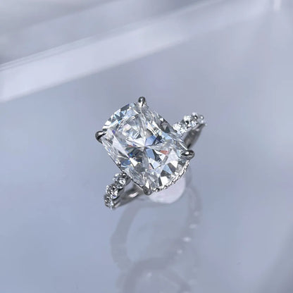 MuShan Luxury Jewelry 925 Sterling Silver Ring VVS Moissanite Charming Ring for Partner 18K Gold Plated MST Patent GRA Rings