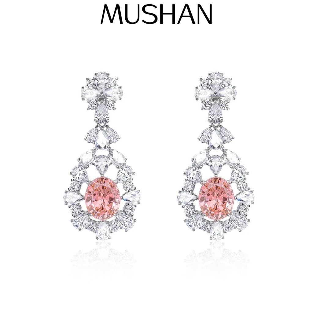 MuShan Jewelry 925 Sterling Silver Earring HCD Diamond HCD Gemstones Luxury Timeless 925 Sterling Silver Earrings Accessories