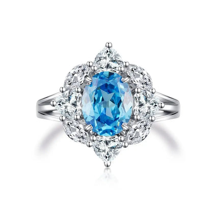 MuShan Luxury Jewelry 925 Sterling Silver Ring Zircon 5A Grade Triangle Office for Girls Rhodium Plated Fine Jewelry Rings