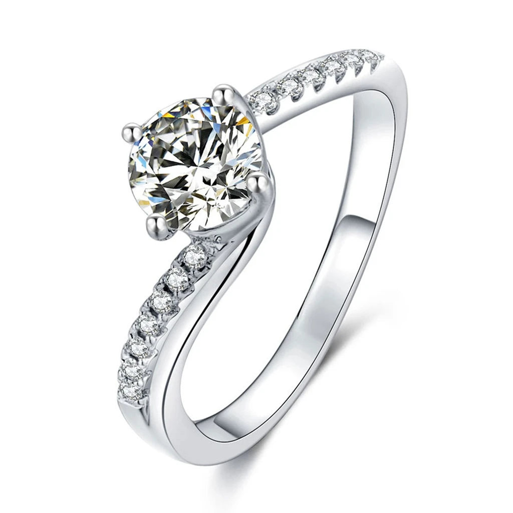 MuShan Jewelry 925 Sterling Silver Ring Moissanite D Color VVS Luxury Winsome Pear 925 Sterling Silver Rings Diamond Accessories