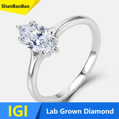 MUSHAN Custom Luxury Diamond Rings Jewelry IGI Certificated for Women 925 Sterling Silver Lab Grown Diamond Ring Band HPHT CVD