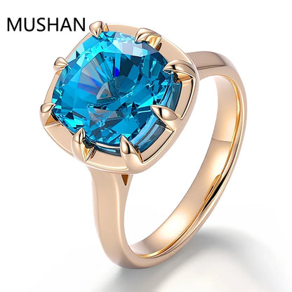 MUSHAN Luxury Custom Lab Grown Paraiba Gemstones Rings Ruby Band For Women Luxury 14K 18K Gold Ring Jewelry GRC Certificated