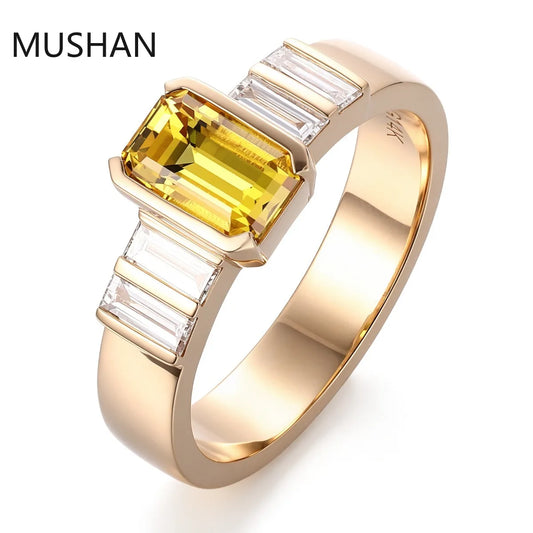 MUSHAN Luxury Custom 14K 18K Gold Rings Band Jewelry With Moissanite Diamond Lab Grown Gemstones Diamond Wedding Ring For Women