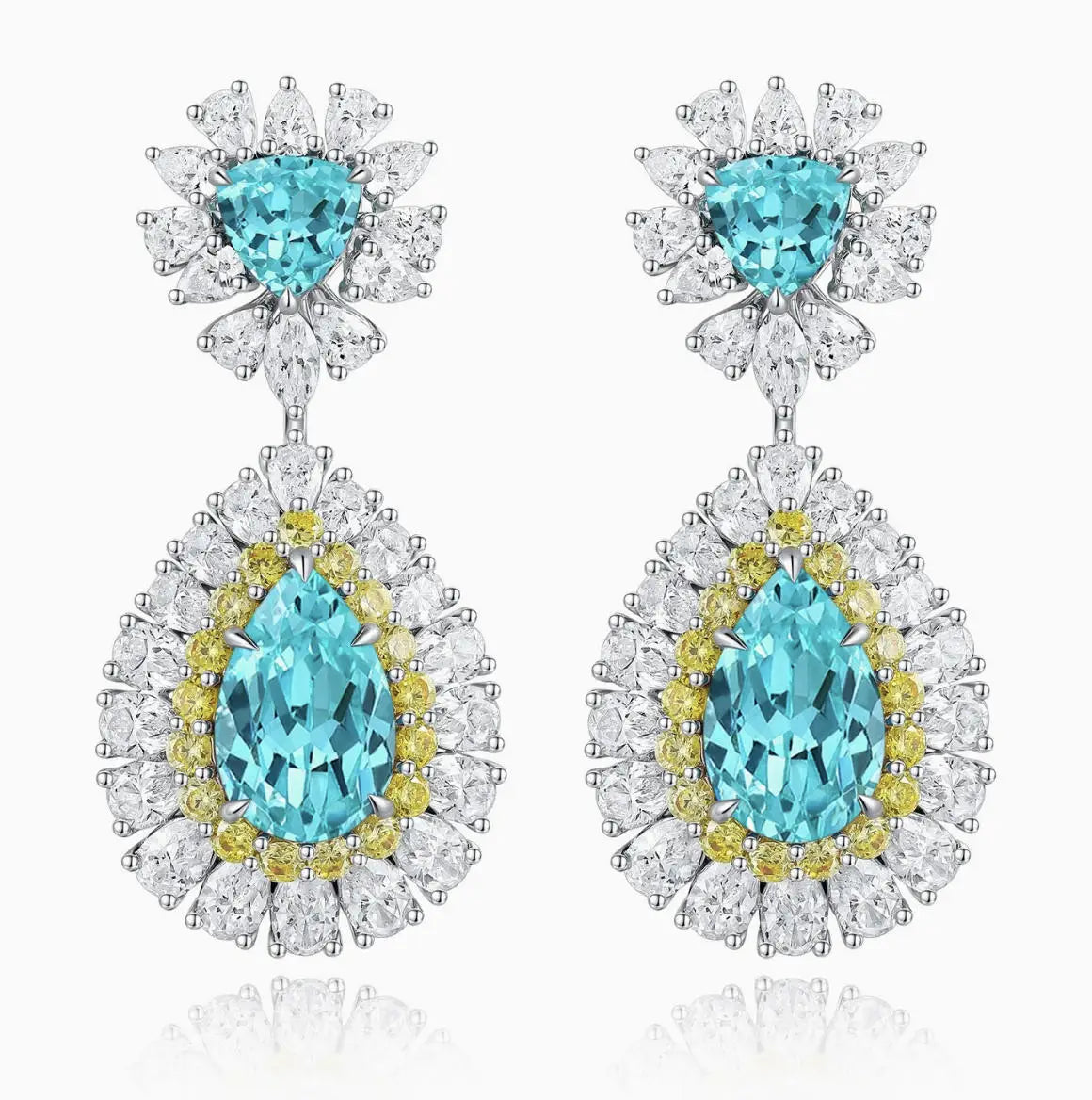 MUSHAN Bespoke Luxury Jewelry 925 Sterling Silver Stud Drop Earrings Lab Grown Ruby Sapphire Emerald Women Water Drop Earrings