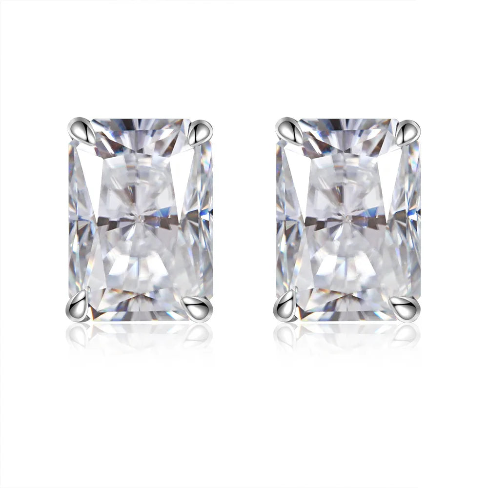 MUSHAN Brand Jewelry 925 Sterling Silver Stud Earrings 7ct 8*10 Ice Flower Gemstones Women Earrings Stud Fine Jewelry Accessory