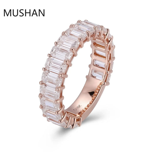 MUSHAN Luxury Custom 14K 18K Gold Rings Band Jewelry With Moissanite Diamond Lab Grown Gemstones Diamond Wedding Ring For Women