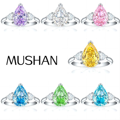 MuShan Jewelry 925 Sterling Silver Ring Wedding Band High Carbon Diamond Engagement Party Trendy Style Women Rings Fine Jewelry
