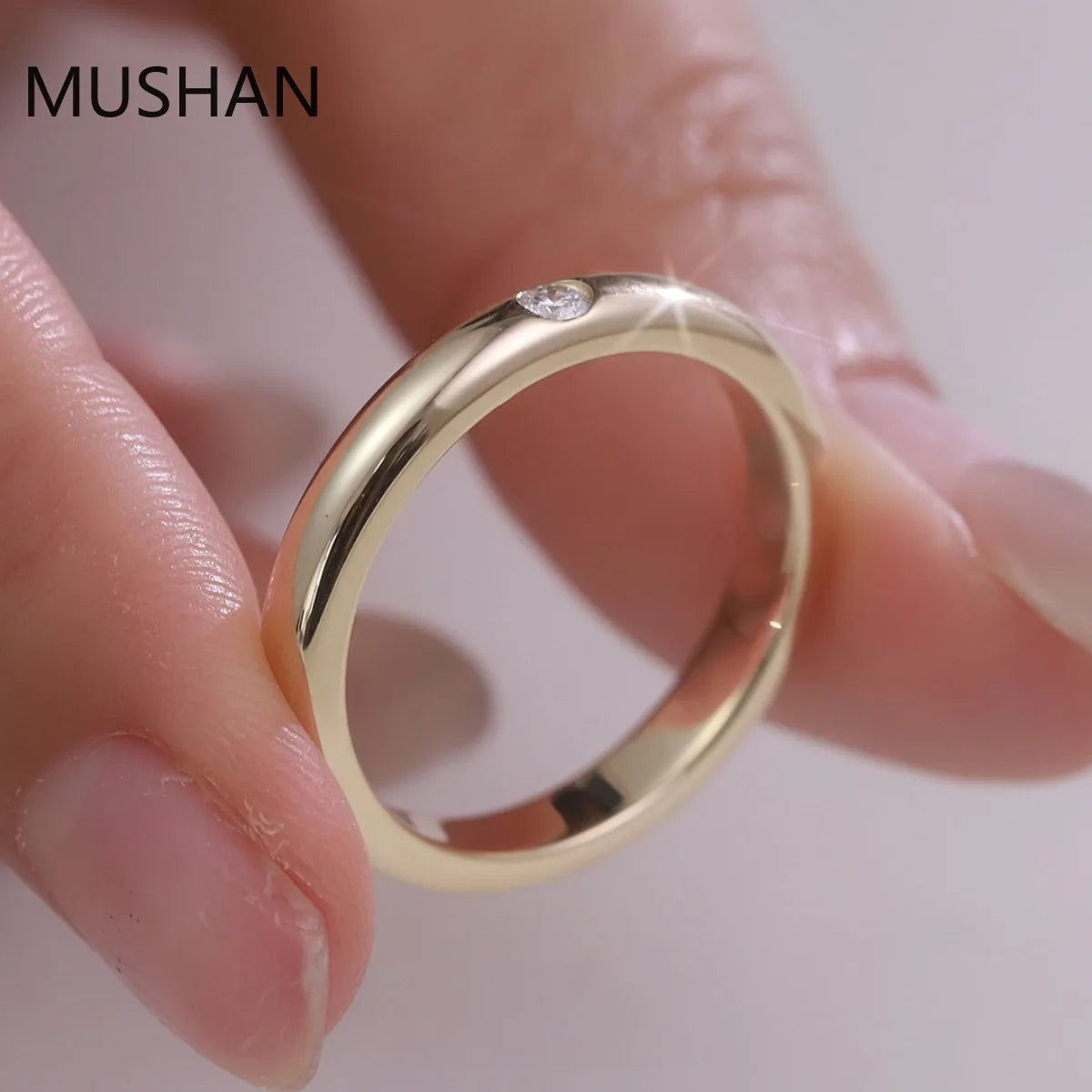 MUSHAN Luxury Custom 14K 18K Gold Rings Band Jewelry With Moissanite Diamond Lab Grown Gemstones Diamond Wedding Ring For Women