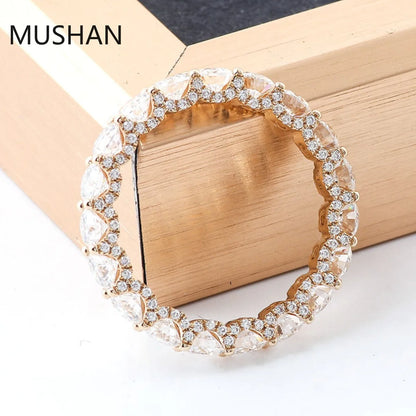 MUSHAN Luxury Custom 14K 18K Gold Rings Band Jewelry With Moissanite Diamond Lab Grown Gemstones Diamond Wedding Ring For Women