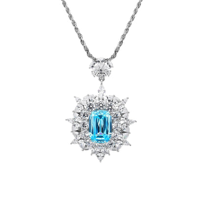 MuShan Jewelry 925 Sterling Silver Necklace 5A CZ Gemstones HCD Gemstones Luxury 925 Sterling Silver Necklace Accessories