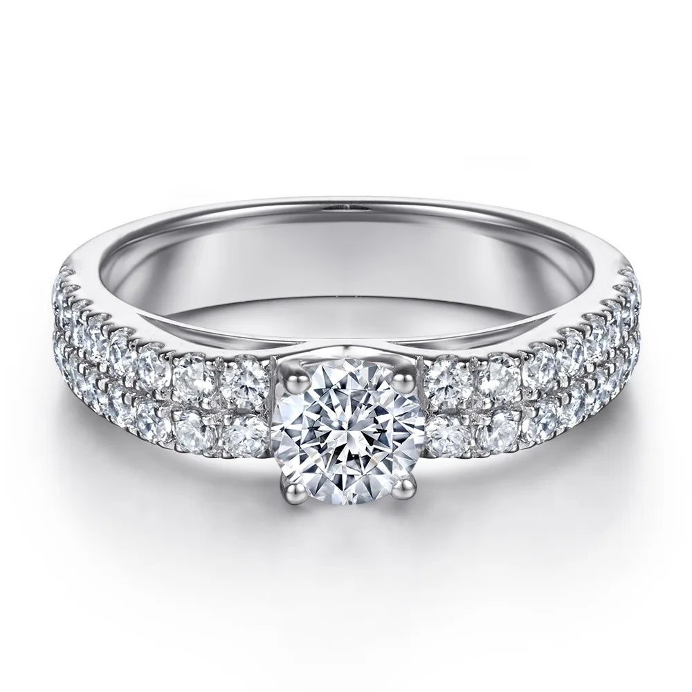 MuShan Jewelry 925 Sterling Silver Ring Wedding Band High Carbon Diamond Boho Style Statement Jewelry Women Rings Fine Jewelry