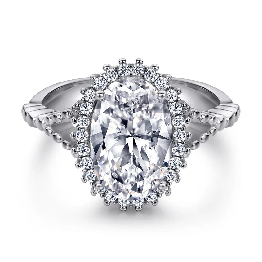 MuShan Jewelry 925 Sterling Silver Rings Bands Engagement Ring 7A Cubic Zirconia Trendy Anniversary Rings Bands  Women Gift