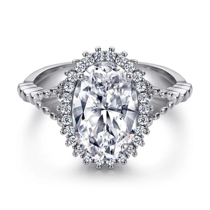 MuShan Jewelry 925 Sterling Silver Rings Bands Engagement Ring 7A Cubic Zirconia Trendy Anniversary Rings Bands  Women Gift