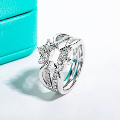 MUSHAN Luxury Jewelry 925 Sterling Silver Ring Band Women GRA Certificated Moissanite Diamond Emerald D Color Rings Fine Jewelry