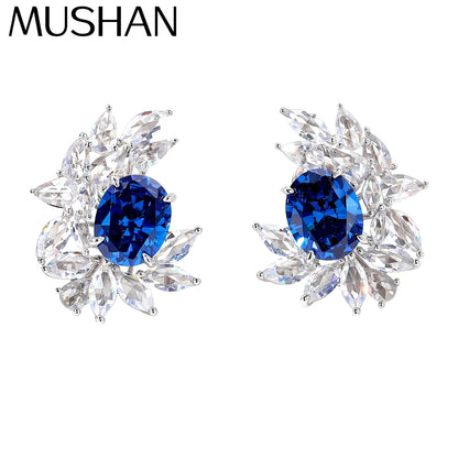 MuShan Jewelry 925 Sterling Silver Earring Designer 5A CZ Gemstones High Carbon Diamond 925 Sterling Silver Earrings Accessories