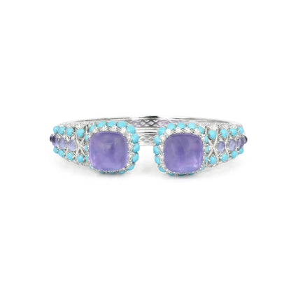 MuShan Jewelry 925 Sterling Silver Bangle 5A CZ Gemstones HCD Diamond Luxury Glamorous 925 Sterling Silver Bangle Accessories