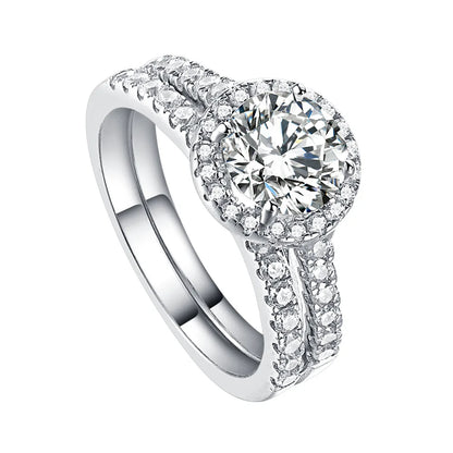 MuShan Jewelry 925 Sterling Silver Ring Wedding Band High Carbon Diamond Cocktail Party Gold Plated Women Rings Fine Jewelry