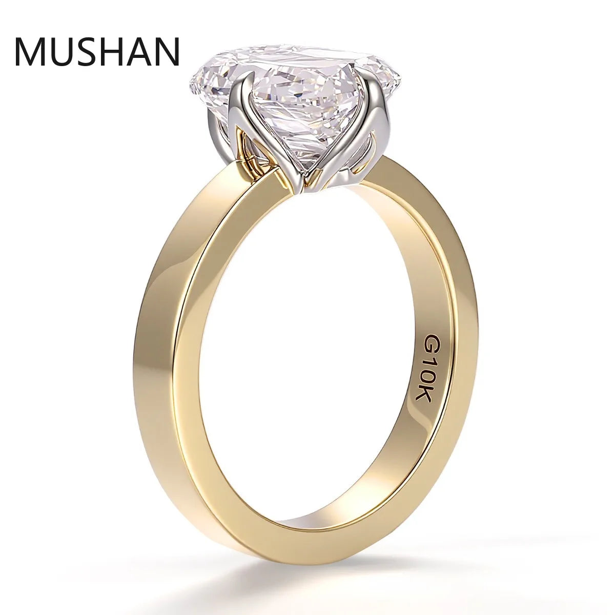 MUSHAN Luxury Custom 14K 18K Gold Rings Band Jewelry With Moissanite Diamond Lab Grown Gemstones Diamond Wedding Ring For Women