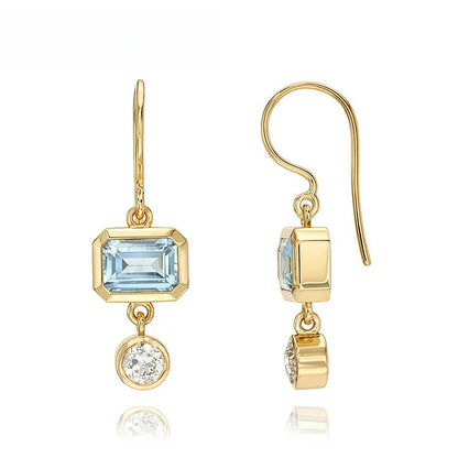 MUSHAN Bespoke Luxury Jewelry Lab Grown Emerald Stud Drop Earrings 925 Sterling Silver Pendant Earrings Luxury Gemstones Jewelry