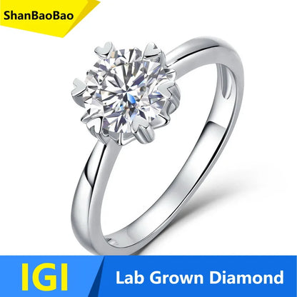 MUSHAN Custom Luxury Diamond Rings Jewelry IGI Certificated for Women 925 Sterling Silver Lab Grown Diamond Ring Band HPHT CVD