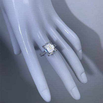 MUSHAN Luxury Jewelry925 Sterling Silver Ring VVS Moissanite Present Ring for Her 18K Gold Plated MST Patent Fine Jewellery