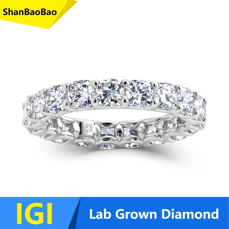 MUSHAN Custom Luxury Diamond Rings Jewelry IGI Certificated for Women 925 Sterling Silver Lab Grown Diamond Ring Band HPHT CVD