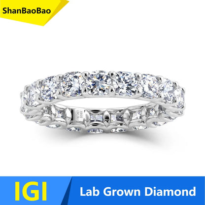MUSHAN Custom Luxury Diamond Rings Jewelry IGI Certificated for Women 925 Sterling Silver Lab Grown Diamond Ring Band HPHT CVD