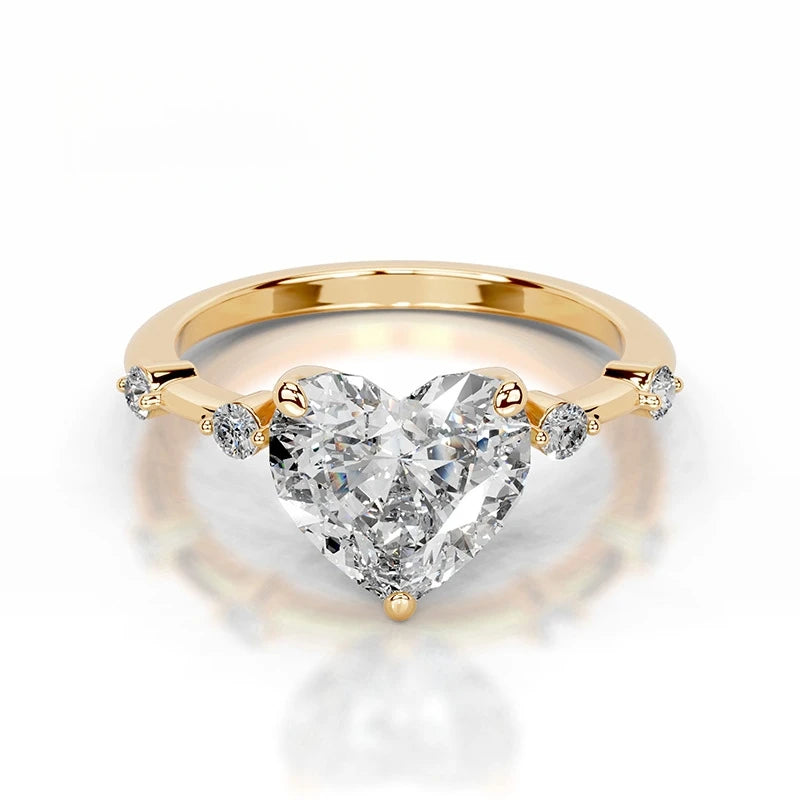 Mushan Luxury Jewelry S 925 Sterling Silver Set With Moissanite D Color 2 Ct Wedding Ring With Certificate Light Luxury Ring