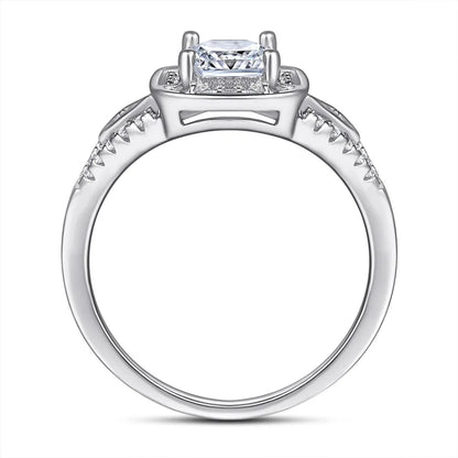 MuShan Jewelry 925 Sterling Silver Timeless Engagement Ring 5A Cubic Zirconia Valentine Anniversary Rings Bands  Women Gift